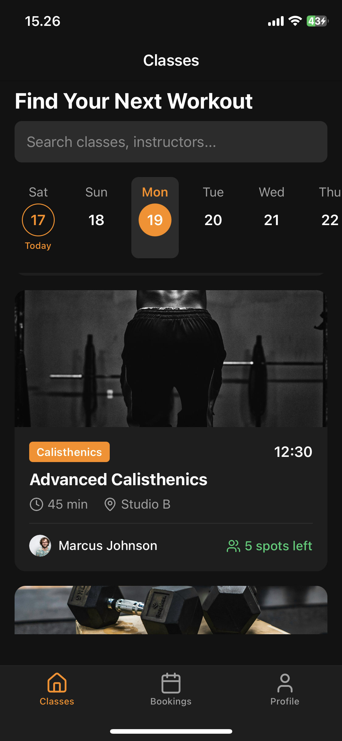 Limitless Gym | Class Booking Mobile App - Image 2