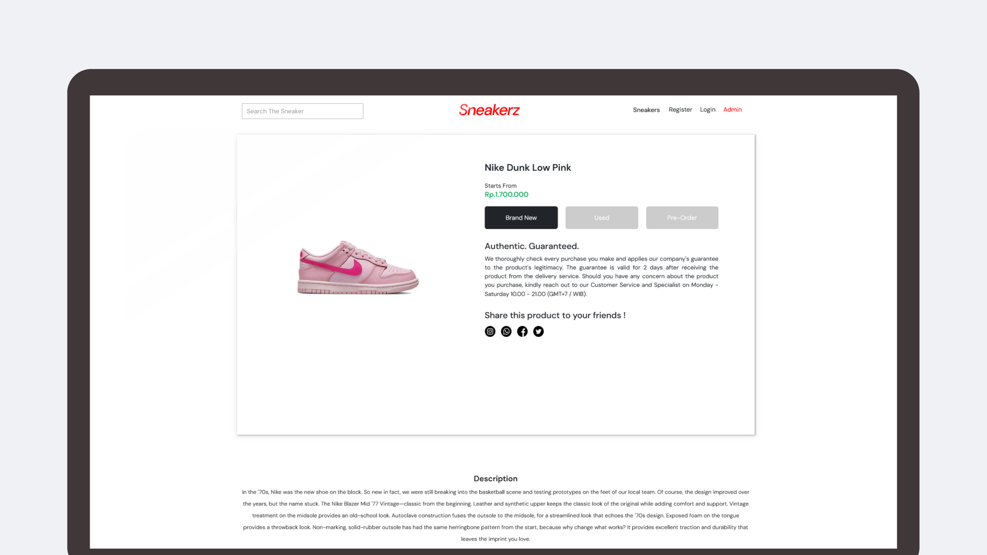Sneakerz | Web App
